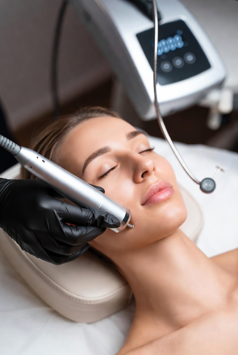 woman receiving exosome facial